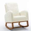 CozyGlide Rocking Chair - Upholstered Accent Armchair with Padded Seat & Side Pocket