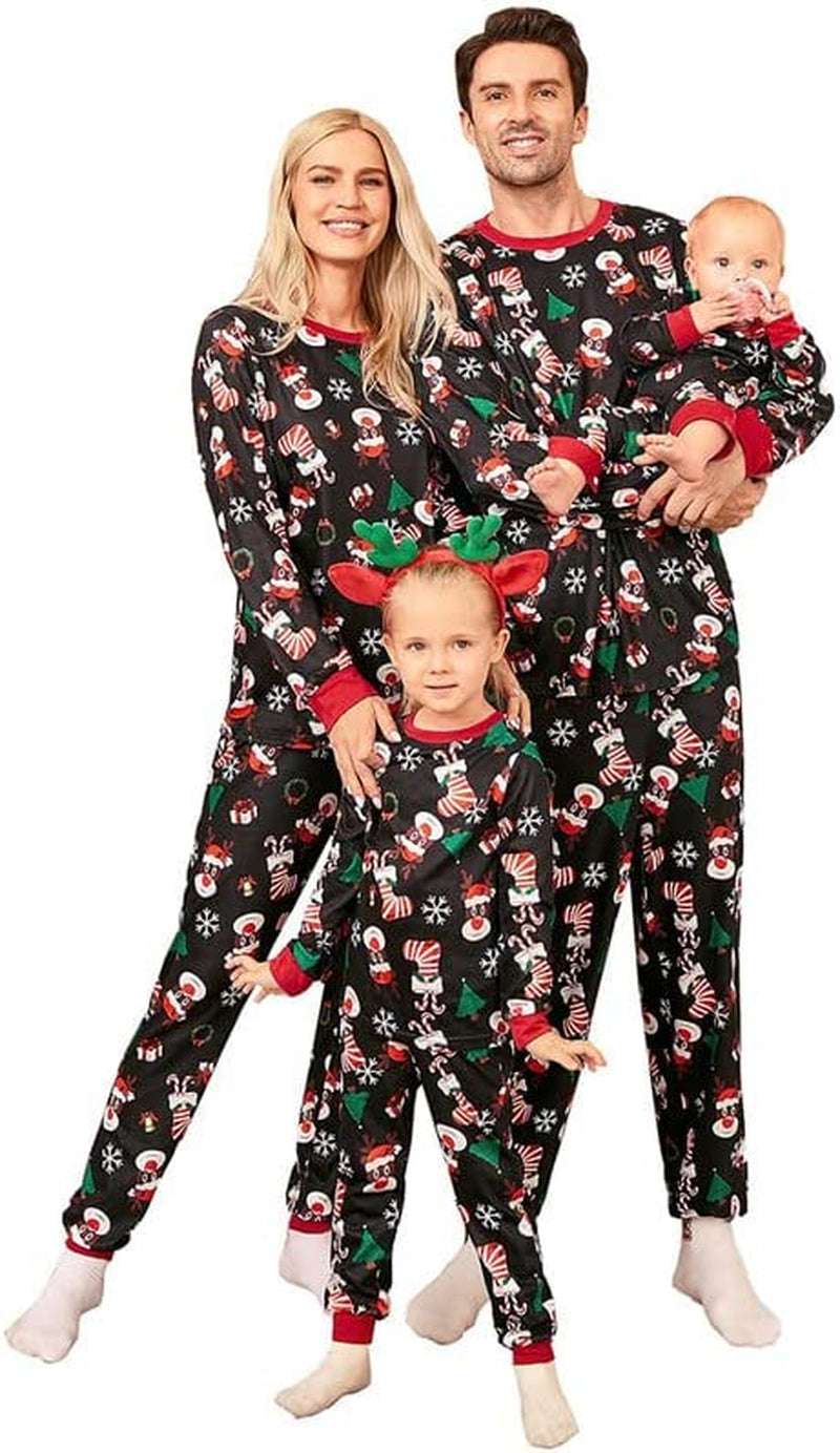 Christmas Pajamas for Family Matching Family Pajamas Sets Xmas Elk Reindeer Print Family Xmas Sleepwear Set