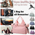 ActiveGlow Yoga Gym Bag - Women's Duffel with Mat Holder, Shoe Compartment & Wet Dry Pockets
