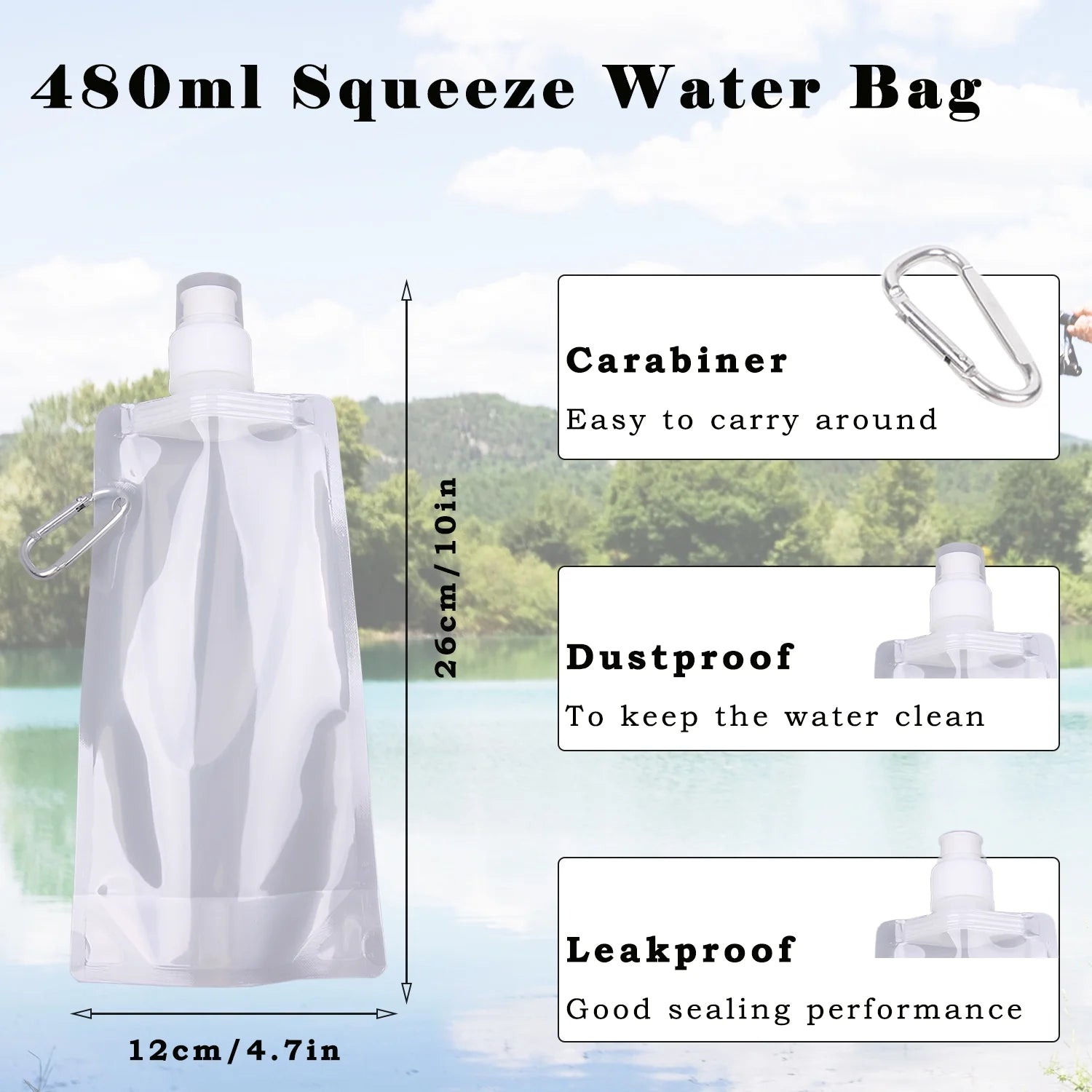 PureFlow Mini Water Filter - Portable Survival Straw for Hiking, Camping, and Backpacking