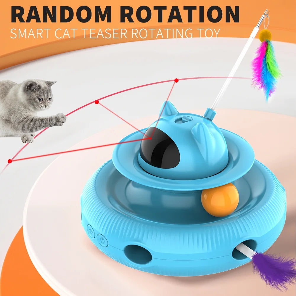 Cornmi PlayPal - 4-in-1 Interactive Smart Cat Toy with Laser, Feather Wand, and Rotating Modes