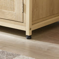NaturalWood 7-Tier Rattan Bookshelf - Stylish Display & Storage Shelf for Living Room & Office