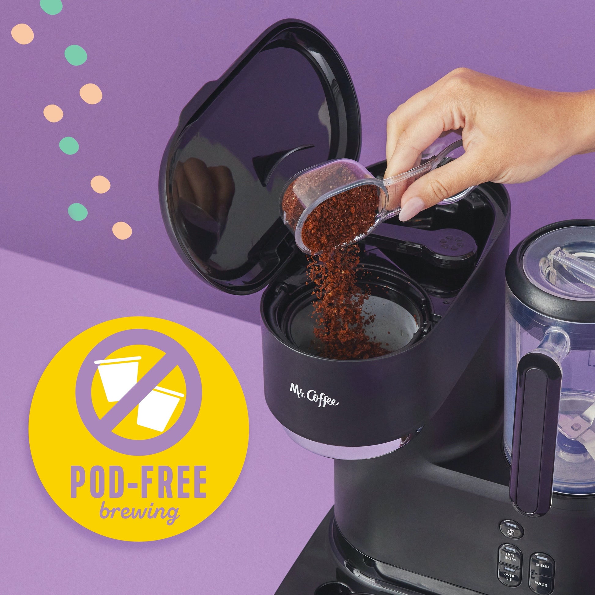 BrewCraft Frappe & Iced Coffee Station - Single Serve Coffee Maker with Integrated Blender, Black Finish