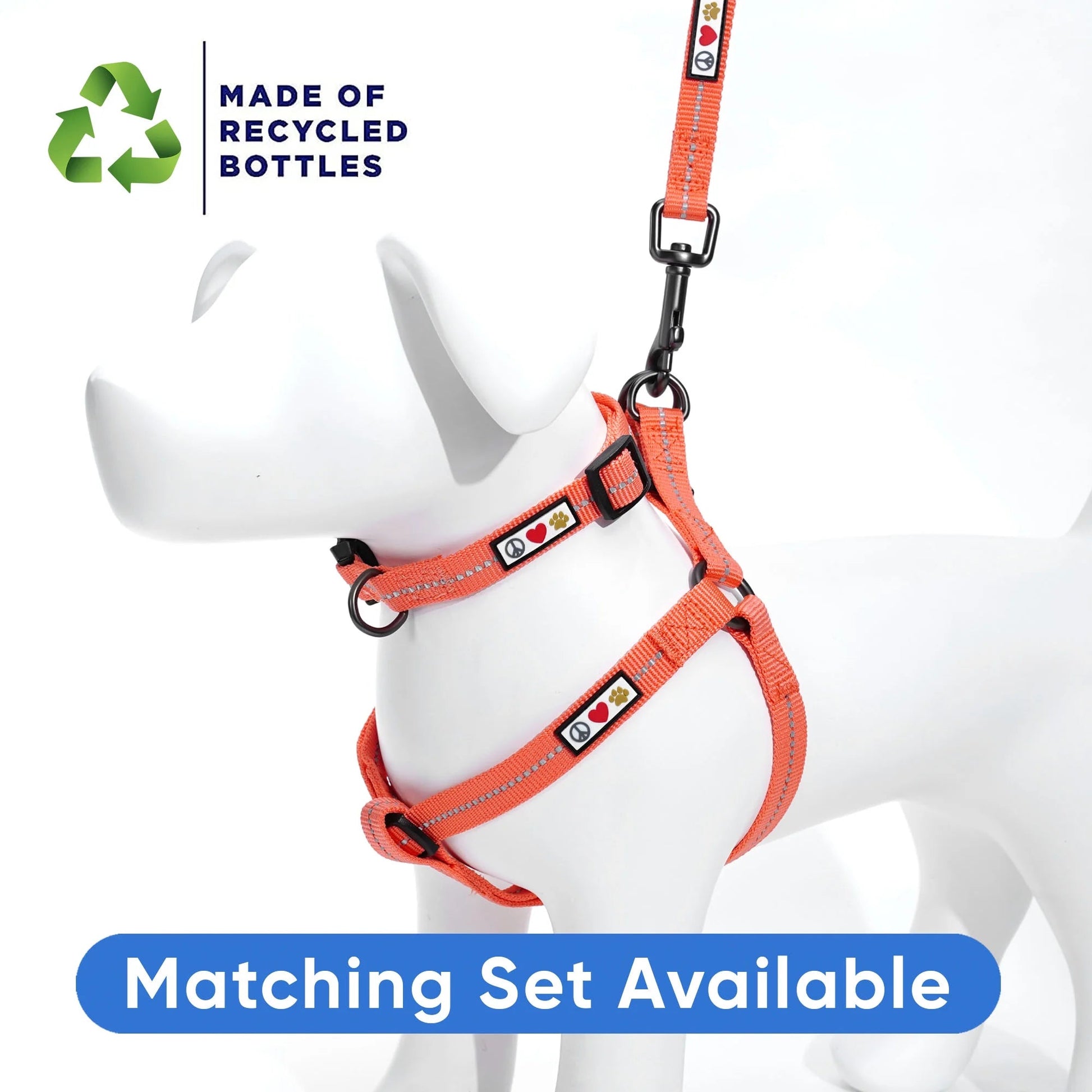 EcoPaws Reflective Dog Collar – Small Coral Recycled Material for Safety & Comfort