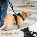 ControlMax Dog Harness - Adjustable No-Pull Soft Padded Vest with 2 Leash Clips & Reflective Oxford Fabric for Large Dogs
