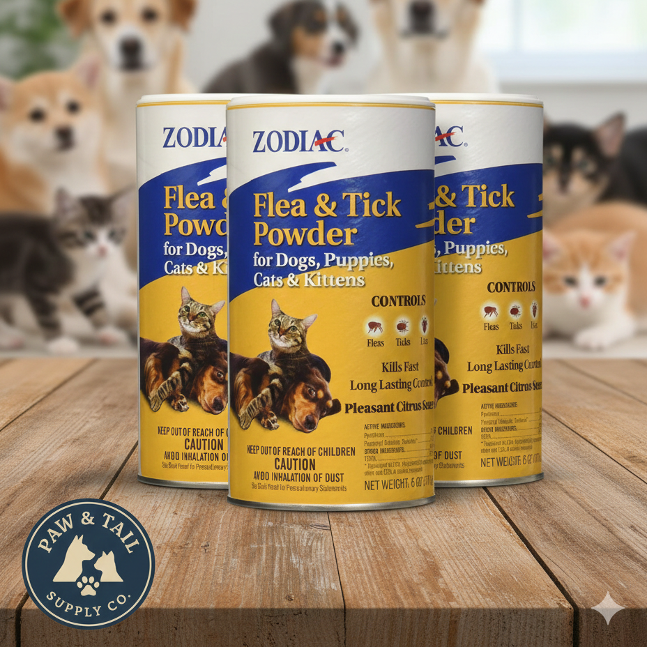 Gemini_Generated_Image_ewr0saewr0saewr0.png Zodiac Flea & Tick Powder 6 oz. for Dogs Puppies Cats Kittens Shaker Top 3PCK - Image 1