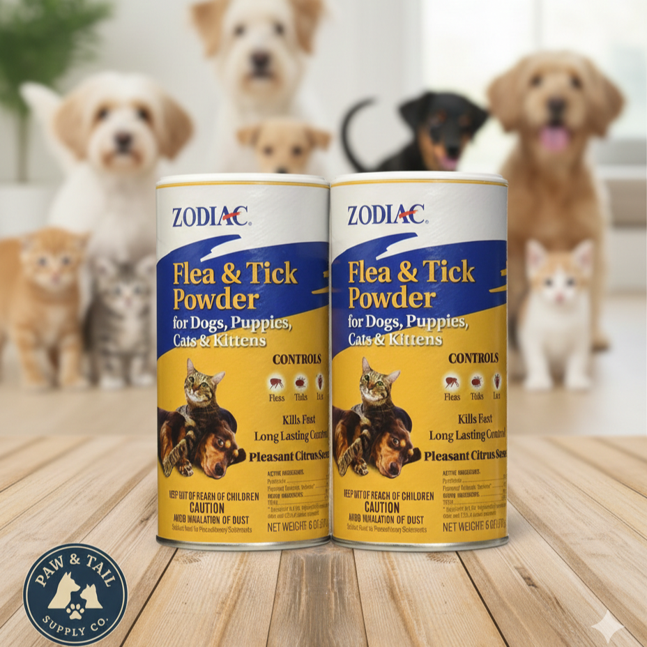 Gemini_Generated_Image_obevd3obevd3obev.png Zodiac Flea & Tick Powder 6 oz. for Dogs Puppies Cats Kittens Shaker Top 2PCK - Image 1